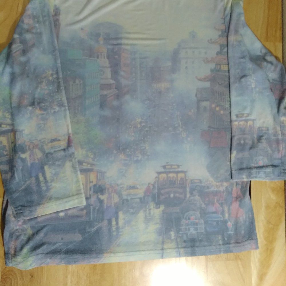 Vintage Amanda Hong Kong AOP Illustration Shirt Blouse - Picture 2 of 8